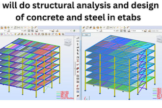 do structural analysis and design of concrete and steel in etabs