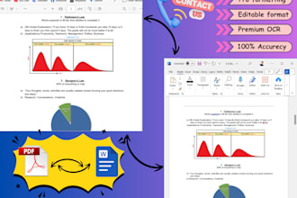 do PDF to word, docx with formatting, tables and images, word to PDF conversion