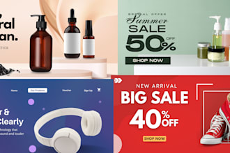 design website banner, facebook ads image,  shopify banner or product banner