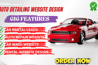 design auto detailing website car wash website car repair car rental website