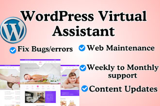 wordpress virtual assistant maintenance update wordpress content support fix bug