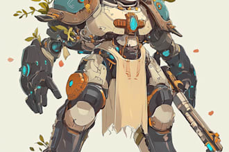 make a unique mecha game character for you