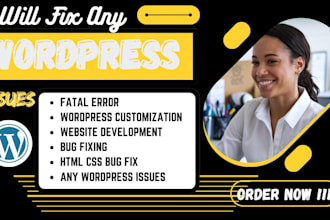 fix wordpress errors, issues, bug fix, critical errors and HTML CSS issues