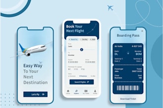 create flight booking app, ticket booking app, travel booking app