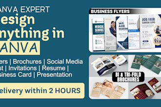 make anything in canva, flyer, brochure, logo, social media post