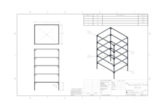 design 3d objects for shelves constructed from light steel