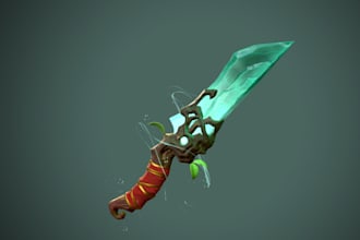 create stylized 3d game assets, props, environment, objects weapon for your game