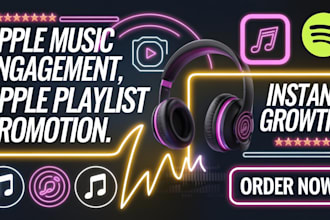 promote your music organically on apple music spotify to 100k USA UK listeners