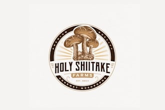 design classic gourmet and medical mushroom farm logo