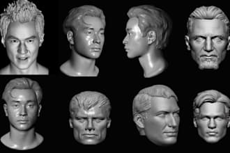 sculpt realistic 3d head 3d bust model 3d face 3d full body model 3d printing