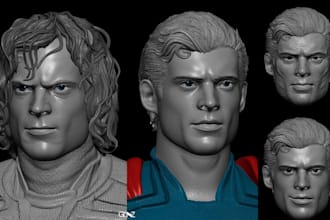 sculpt realistic 3d head, 3d bust, 3d face, 3d full body model, 3d printing