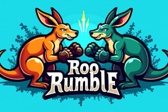 make unique kangaroo fight logo with my creative thinking