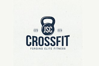 design sports vintage around cross fit logo
