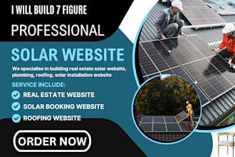 design real estate solar website, plumbing, roofing, solar installation website