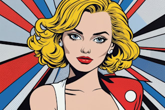draw pop art portrait in roy lichtenstein style