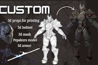 3d wearable pepakura copslay armor, 3d  mask, 3d helmet, props for 3d printing