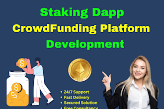 create dapp staking website, solana presale website with solidity smart contract