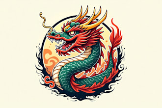 make awesome japanese dragon logo with a free source file