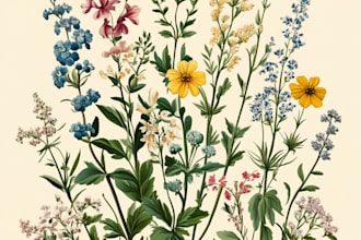 craft a beautiful botanical or floral illustration