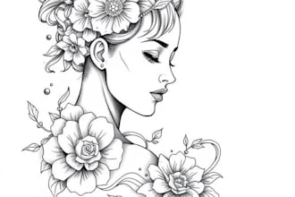 create line art tattoo illustration