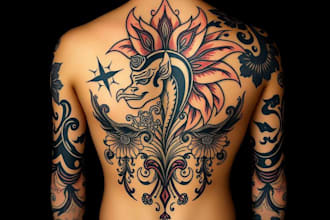 design professional japanese style tattoo design
