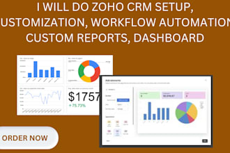 do zoho CRM setup, customization, workflow automation, custom reports, dashboard
