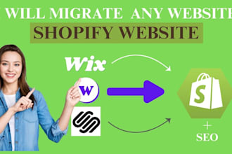 migrate, clone, copy your wix, woocommerce, or squarespace store to shopify