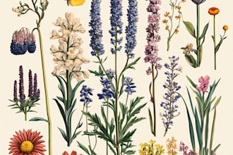 do your beautiful vintage botanical illustration