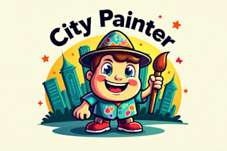 create outstanding city painter logo with express delivery