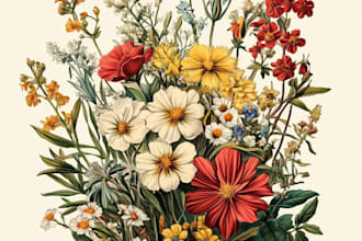 create a beautiful vintage botanical illustration