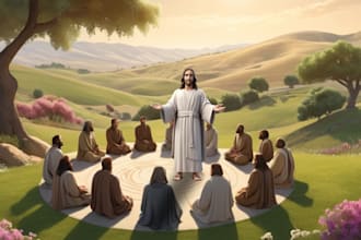 write and create easter children bible illustration story for kids