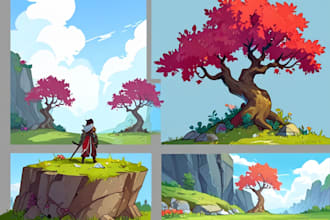 concept art, game art asset, fantasy landscape character illustration