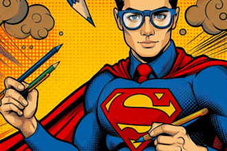 draw you as an amazing hero in pop art or comic style