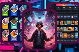 do game, unique UI UX in mobile games  for ios and android using figma xd
