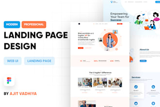 clean professional web landing page UI UX design figma