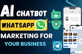 develop ai bot whatsapp chabot, telegram chatbot whatsapp automation chatbot