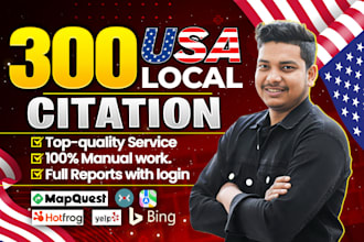 do 300 USA local citations and directory submissions for local SEO