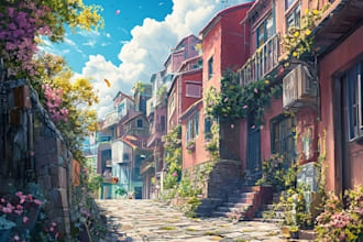 design landscape illustration, environment, concept art and background