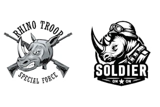design creative mascot hooligan rhinoceros logo