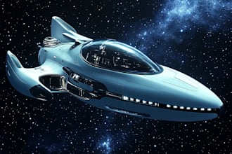 draw a sci fi spaceship design