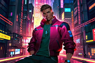 design cyberpunk futuristic city style art for any project