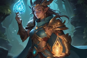 draw a fantasy character ilustration