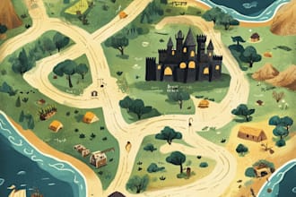 draw your fantasy map illustration