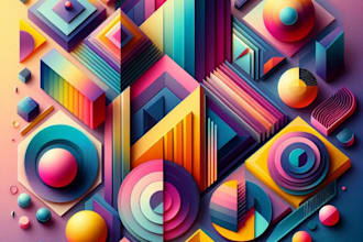 create abstract geometric digital art