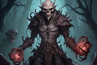 make fantasy horror character illustration