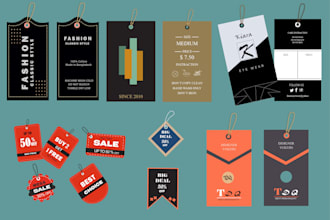 create modern unique and stylish clothing hangtags and label designs