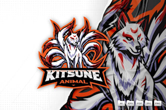 make esport mascot kitsune logo