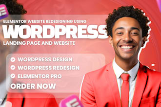 design wordpress elementor website redesign elementor website, landing page