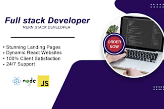 create full stack website as full stack, mern stack developer