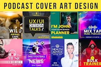design podcast cover art, podcast logo or podcast cover